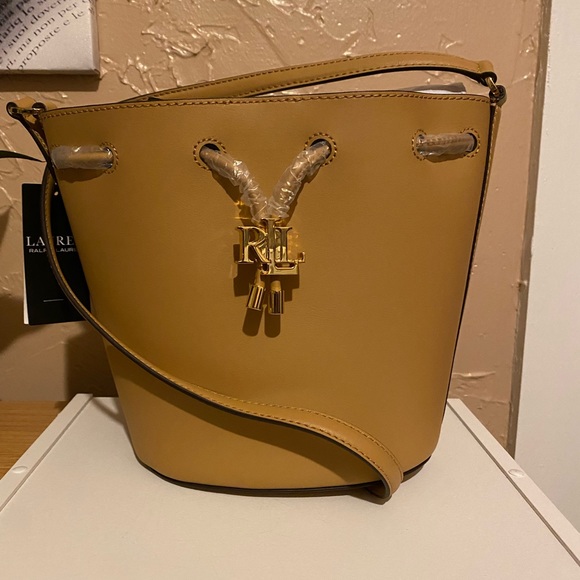 COPY - Lauren Ralph Lauren Leather Drawstring Bag NWT - Picture 1 of 6